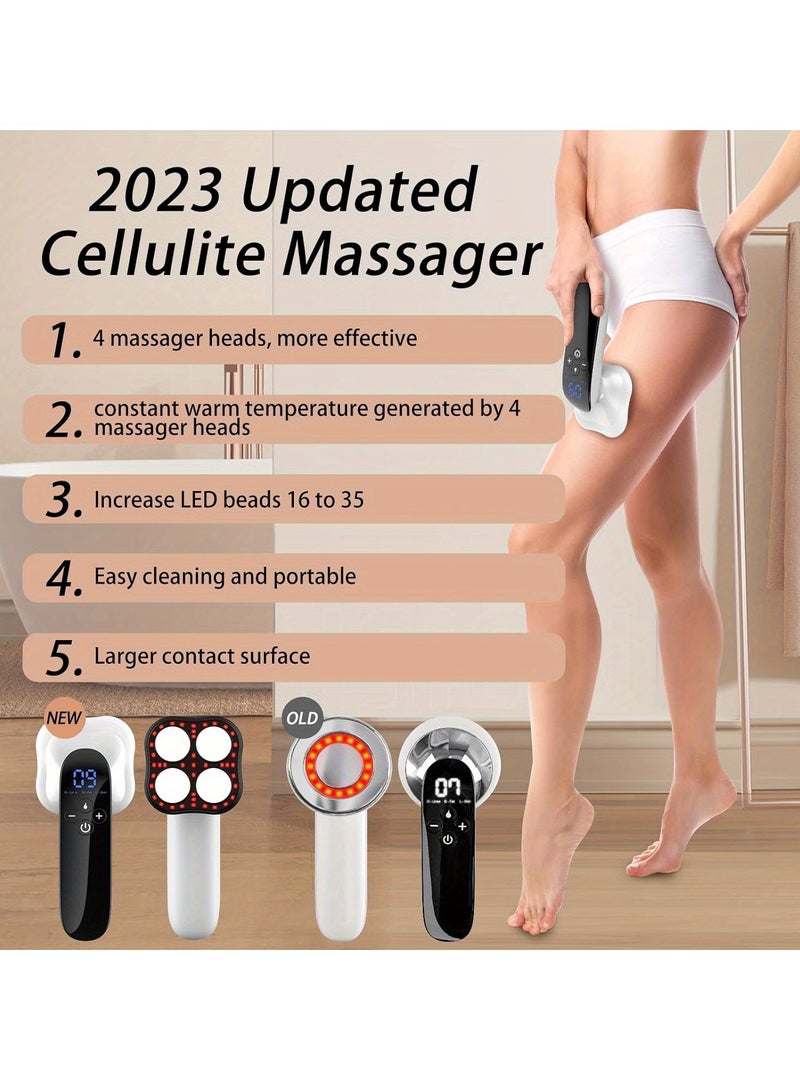 جهاز مطور لنحت الجسم، جهاز تدليك السيلوليت المحمول باليد للبطن والذراعين والساقين والخصر والمؤخرة، 4 رؤوس تدليك ذات سطح تلامس أكبر مع الجسم، جهاز حرق البطن - Image 4