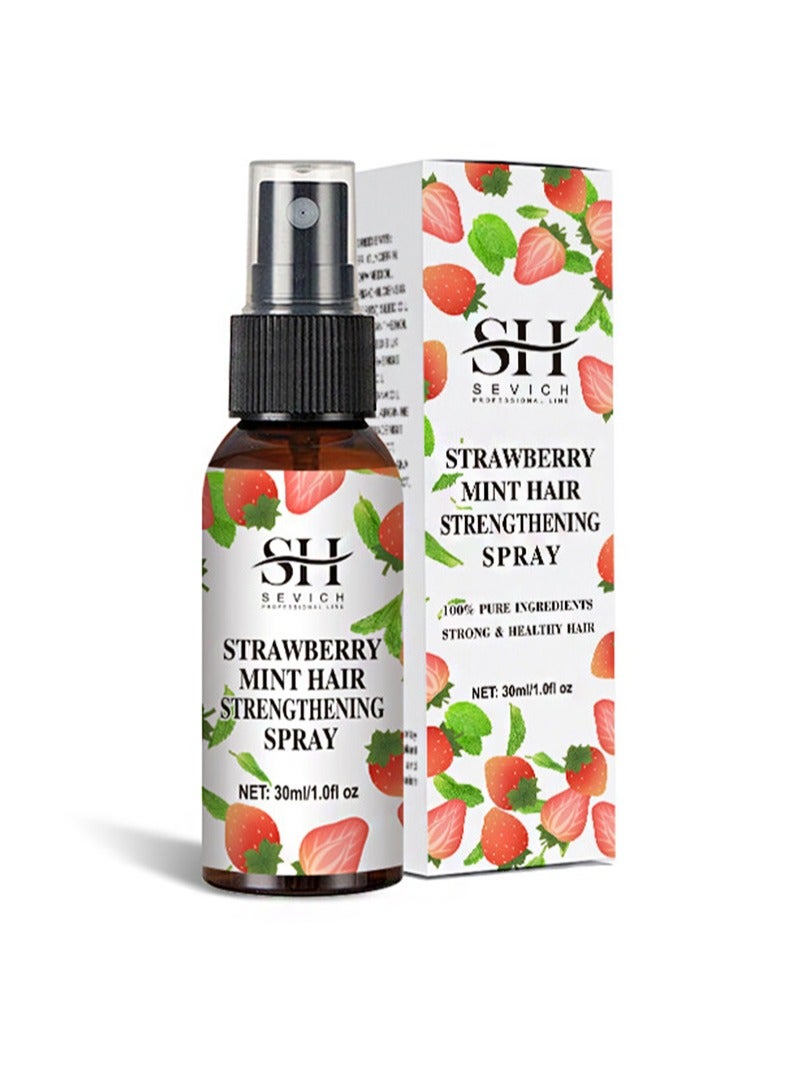 Sevich Strawberry Mint Hair Strengthening Spray，Nourishes Scalp Fast Hair Growth Serum，100% Pure Ingredients for Strong and Healthy Hair (30ml) - Image 1