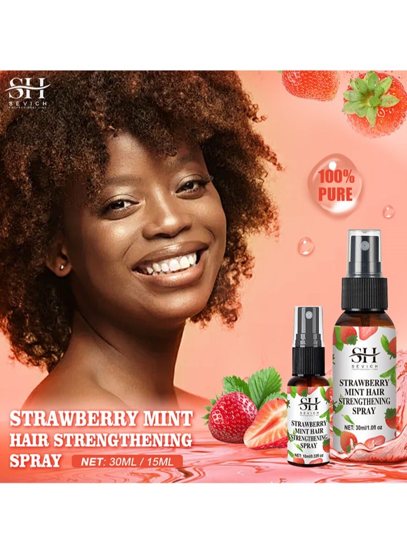 Sevich Strawberry Mint Hair Strengthening Spray，Nourishes Scalp Fast Hair Growth Serum，100% Pure Ingredients for Strong and Healthy Hair (30ml) - Image 2