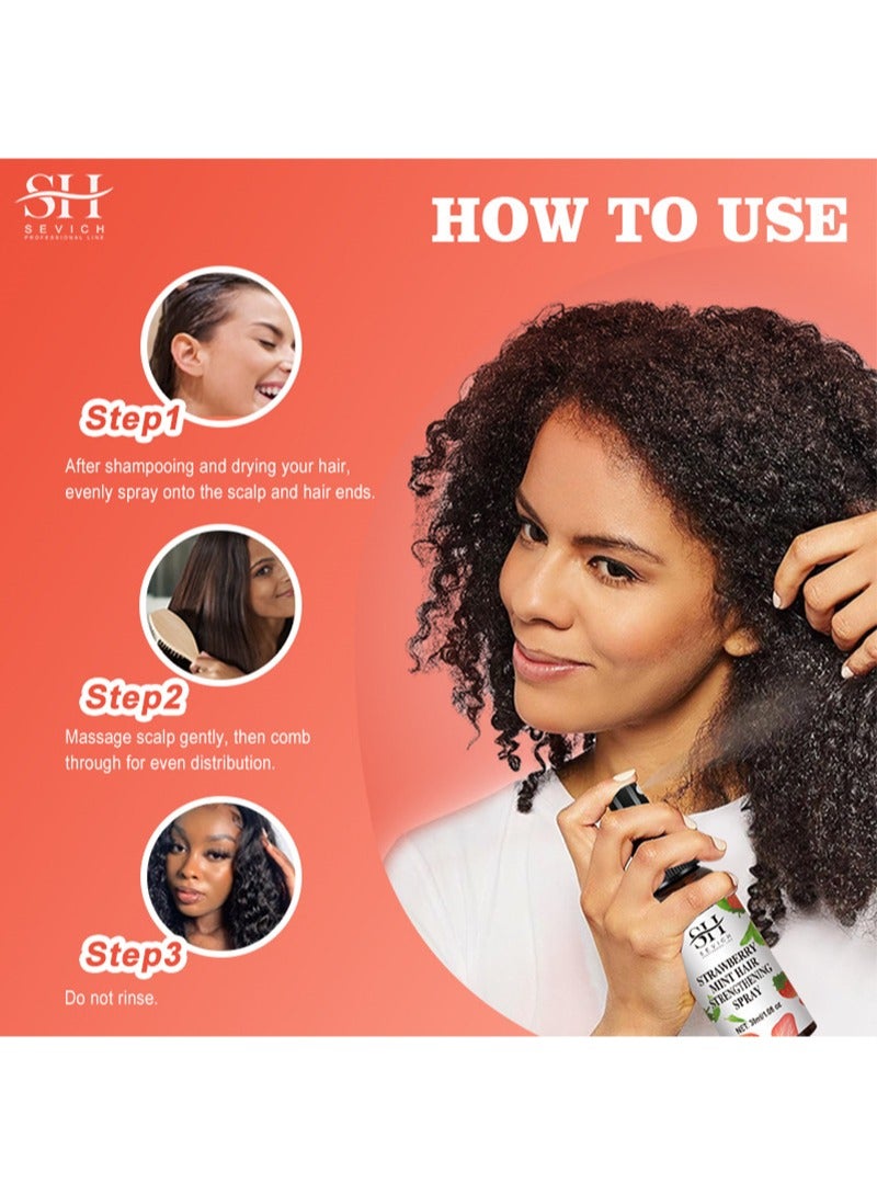 Sevich Strawberry Mint Hair Strengthening Spray，Nourishes Scalp Fast Hair Growth Serum，100% Pure Ingredients for Strong and Healthy Hair (30ml) - Image 5
