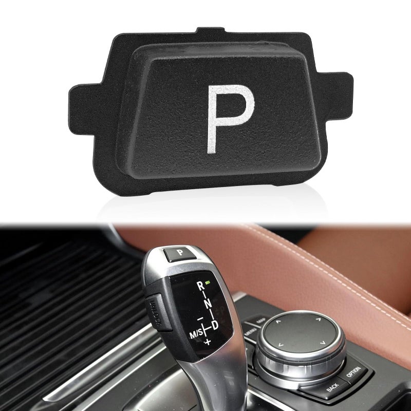 NOTISH Gear Shift P Button Lever Parking P Button Cover Cap Black Compatible with BMW 3 F30F31F34 5 F10F11 7 F01F02 X3 F25 X4 F26 X5 E70F15 X6 E71F16