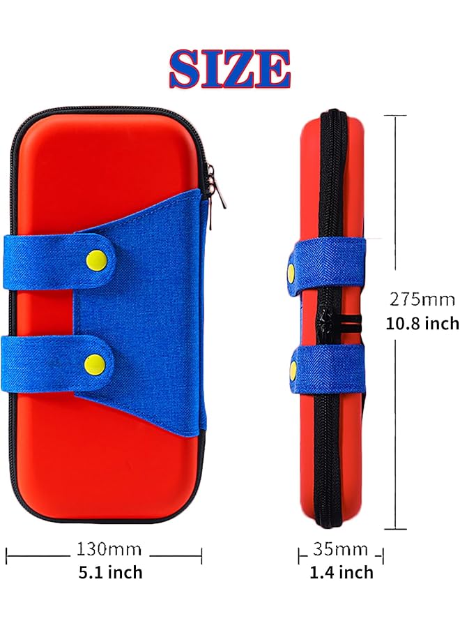 حقيبة حمل قابلة للطي لجهاز نينتندو سويتش، حقيبة تخزين محمولة سميكة صلبة مضادة للصدمات والسقوط مع 10 جيوب لتخزين بطاقات الألعاب لملحقات وألعاب نينتندو سويتش - Image 3