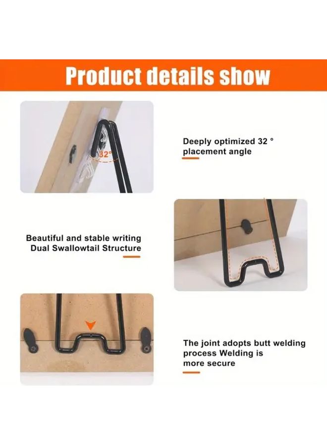 4pcs Black Stainless Steel Photo Frame Stand Self Adhesive Adjustable Home Decor - Image 3