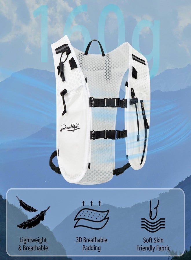 Runlight Running Vest for Women Men, Adjustable Hydration Backpack Breathable Reflective with 1.5L Water Bladder for Hiking, Trail, Running, Marathons, Cycling (White, One Size) - Image 5
