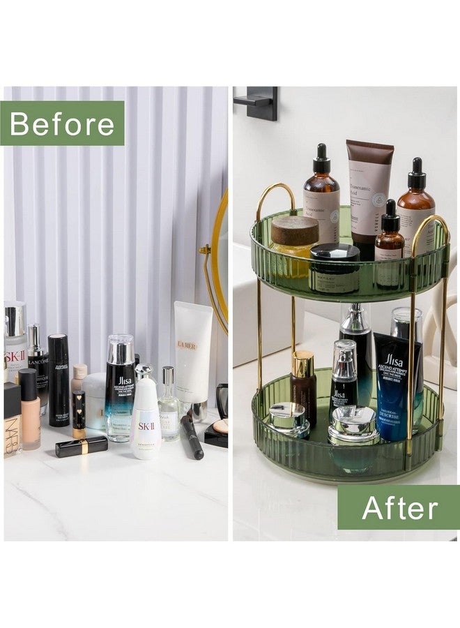Dravina 2-Tier Makeup Organizer Storage Box |360° Rotating Vanity Tray for Cosmetics, Skincare Organizers, Stationery & Countertop Storage | Bathroom & Dressing Table Organizer, Ideal Gift for Women - Image 4