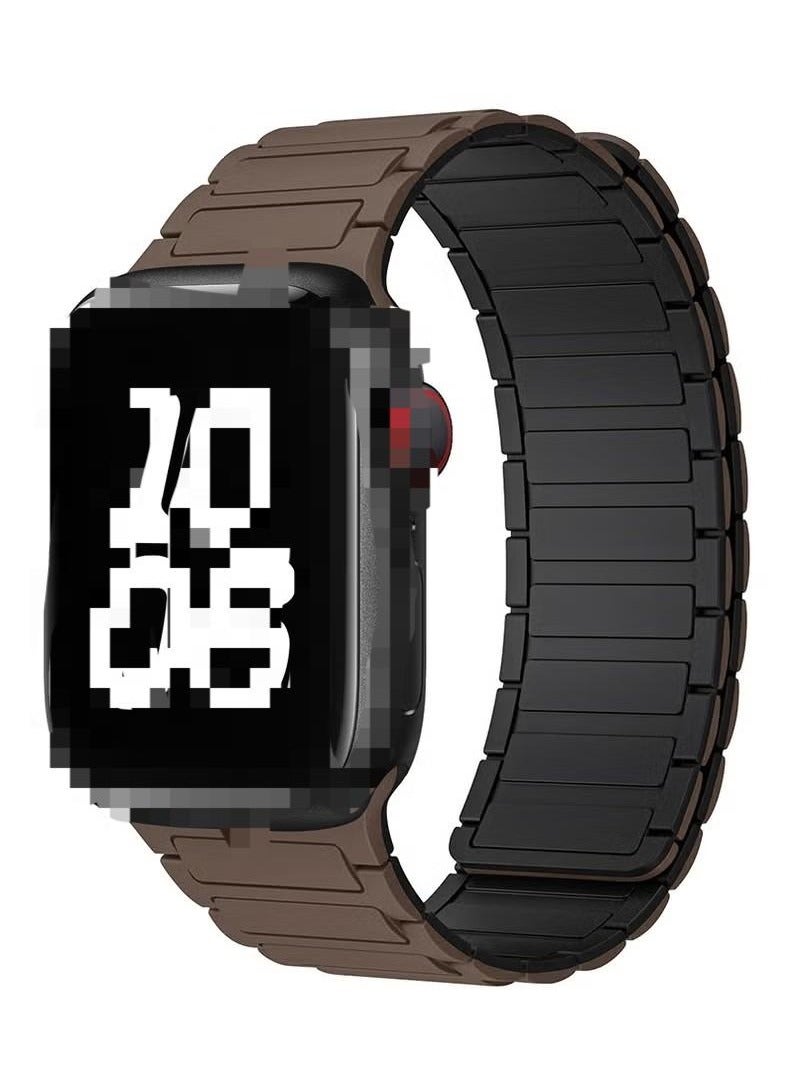 Magnetic Silicone Band for Apple Watch Ultra Ultra2/ 9 8 7 6 5 4 3 2 1 SE,Soft Silicone Waterproof Strap Wristbands Compatible with iWatch Apple Watch Series Ultra 49mm 45mm 44mm 42mm Women Men - Image 1