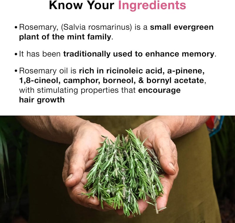 Soulflower Rosemary Essential Oil For Hair Growth- Minty Aroma- 100% Pure, Organic, Natural, Vegan, Cruelty Free - Halal Certified, Clinically Tested, Ecocert Cosmos Organic Certified, 30 ml/ 1 Fl Oz - Image 1