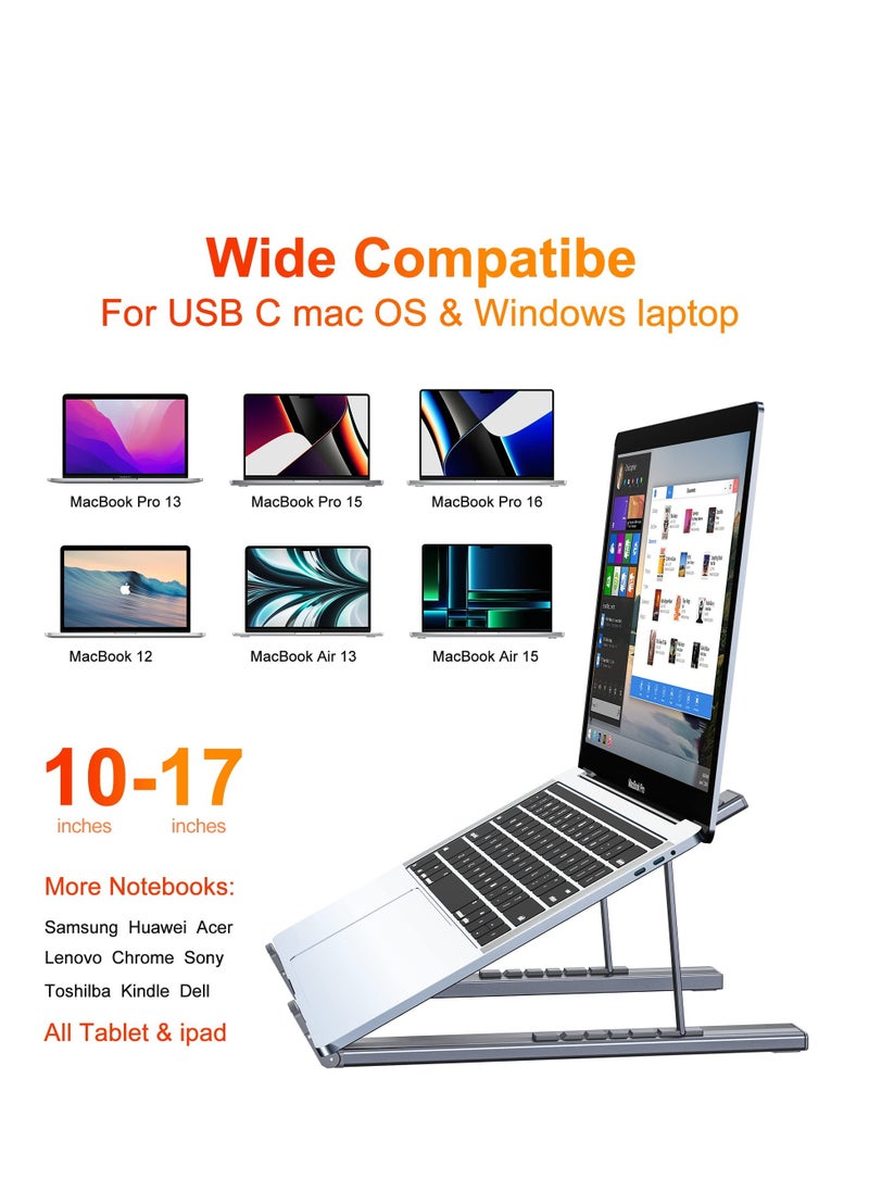 SYOSI - Laptop Docking Station Stand, USB C Dock Tablet Stand, 7 in 1 USB C Hub with 4K HDMI, 2 USB 3.1, PD 100W, Universal Docking Station for MacBook Pro/Air/Dell/HP/Surface/Lenovo, Plug and Play - Image 1
