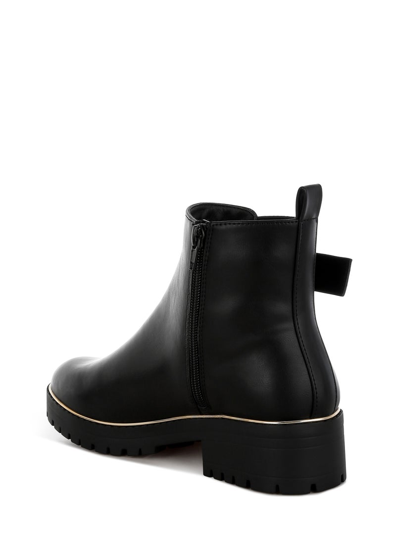 لندن راج أحذية الكاحل النسائية من لندن راغ باللون الأسود، مزينة بإبزيم سميك - Image 3