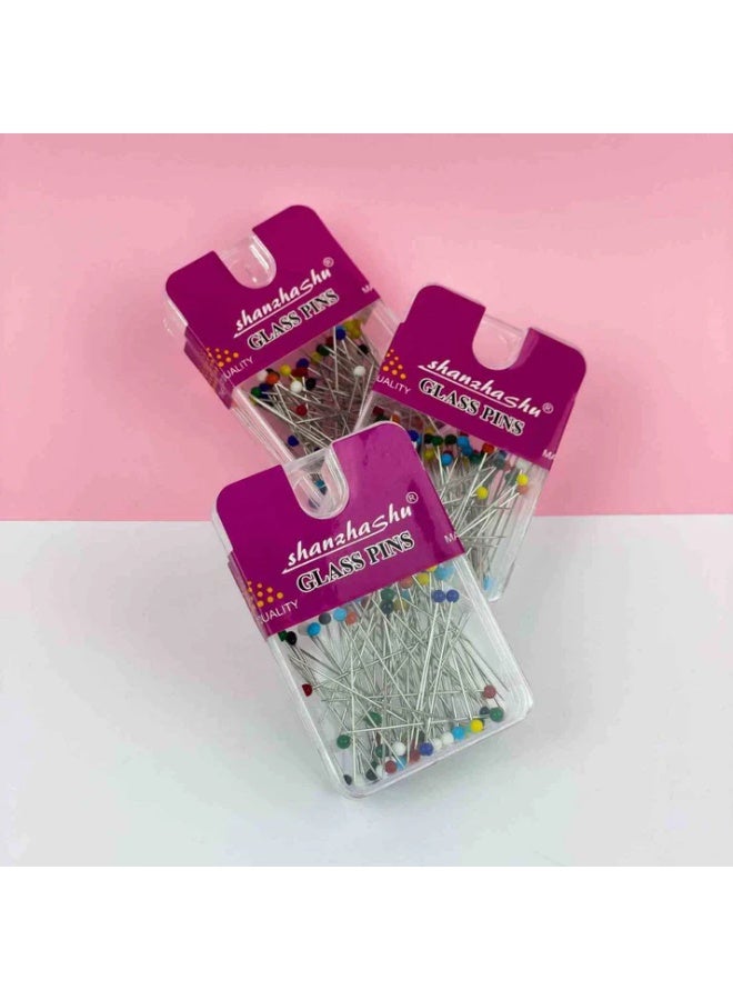3 boxes of multi-colored headscarf pins (black and white), large quantity, high quality - Image 1