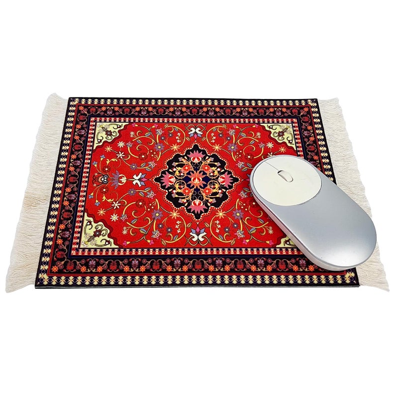 kotoyas Rug Mouse Pad, 2 Pack Woven Rug Bohemian Style Carpet Mouse Pad for Table DÃ©cor - Image 2