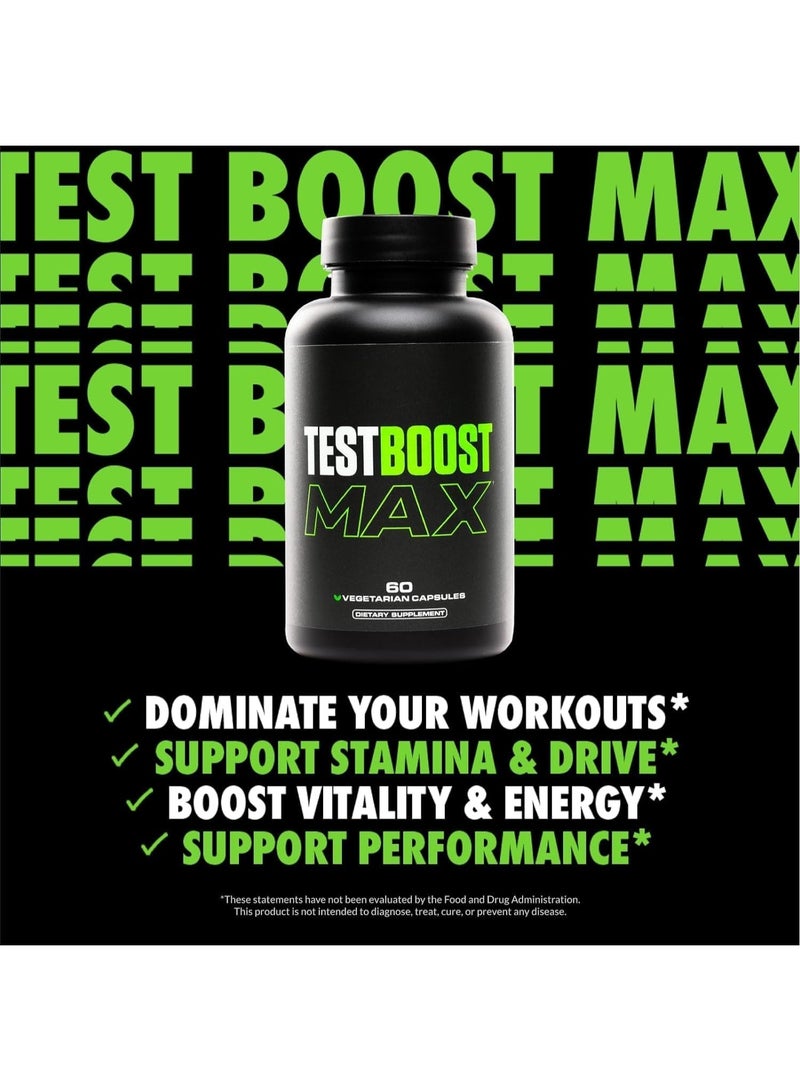 Day Wins Test Boost Max - Testosterone Supplement for Men - Tribulus Terrestris for Men - Natural Energy, Stamina, and Strength Booster - 60 Gluten Free Capsules  - Image 2