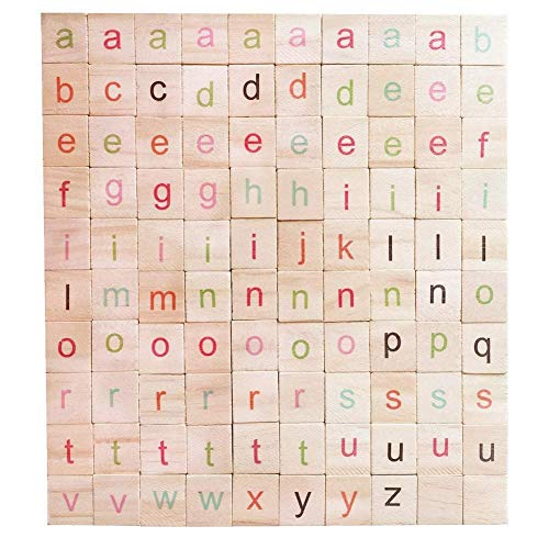 Abbaoww 100 Pcs Colored Scrabble Tiles Wood Letter Tiles Alphabet Scrabbles Crafts Lowercase Letter for DIY Crafts Wall Decoration - Image 5