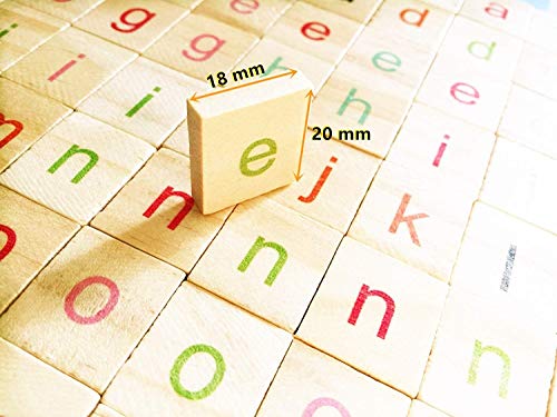 Abbaoww 100 Pcs Colored Scrabble Tiles Wood Letter Tiles Alphabet Scrabbles Crafts Lowercase Letter for DIY Crafts Wall Decoration - Image 2