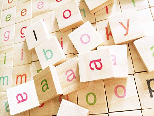 Abbaoww 100 Pcs Colored Scrabble Tiles Wood Letter Tiles Alphabet Scrabbles Crafts Lowercase Letter for DIY Crafts Wall Decoration - Image 3
