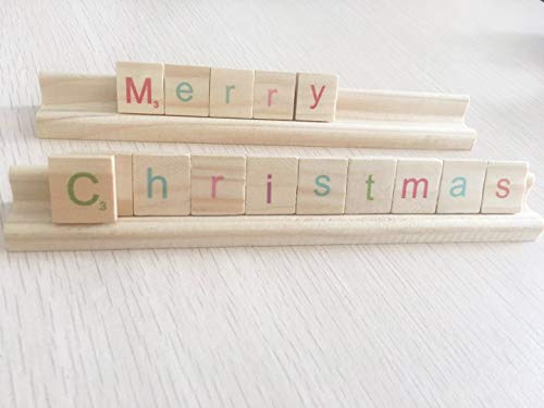 Abbaoww 100 Pcs Colored Scrabble Tiles Wood Letter Tiles Alphabet Scrabbles Crafts Lowercase Letter for DIY Crafts Wall Decoration - Image 4