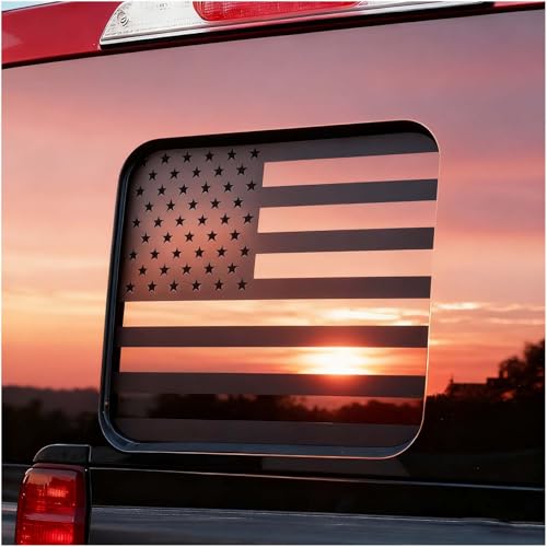 SHUOXUKE Rear Middle Window American Flag Decal for Ford F150 F250 F350 20042010 2011 2012 2013 2014 Ford Performance Truck Window Decal for Vehicles USA Flag Sticker AccessoriesMatte Black - Image 1