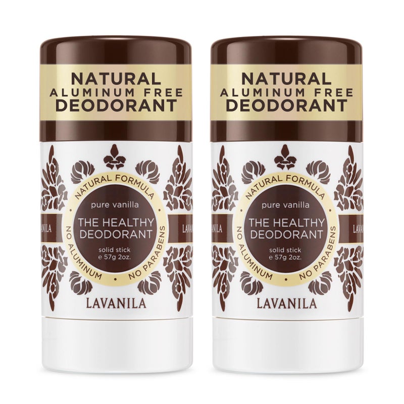 Lavanila Pure Vanilla Deodorant for Women 2-Pack (2 Oz Each) - Natural Aluminum Free Solid Stick Deodorant, Made In USA, Vegan - Image 1