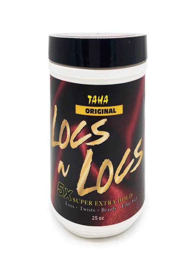 Taha Locs & Locs Gel - 5X Super Extra Hold, Natural & Non-Damaging for Locs, Braids, Twists - Salon Size (Original(Shea Butter), 25 Oz, Pack of 1)