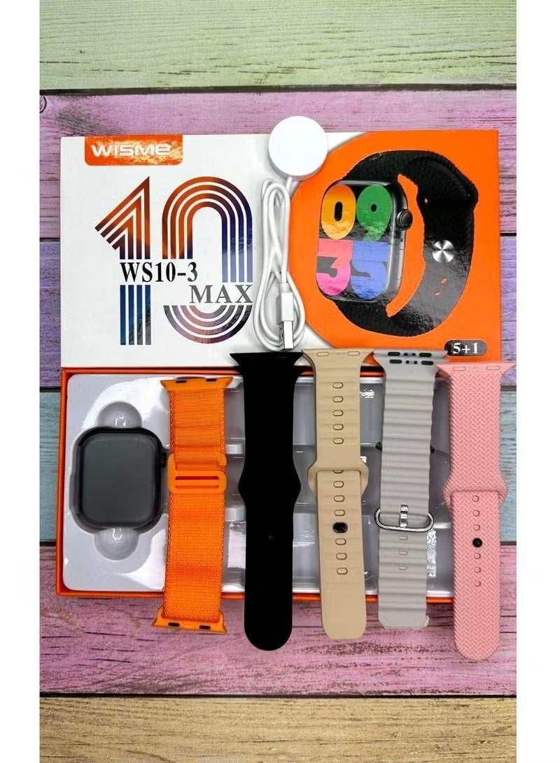 WISME WS10-3 Max Smartwatch with 5-in-1 Strap Set, Fitness Tracking & Health Monitoring, HD Display, Smart Watch for Men and Women, Notifications & Daily Activity Tracker - Image 2