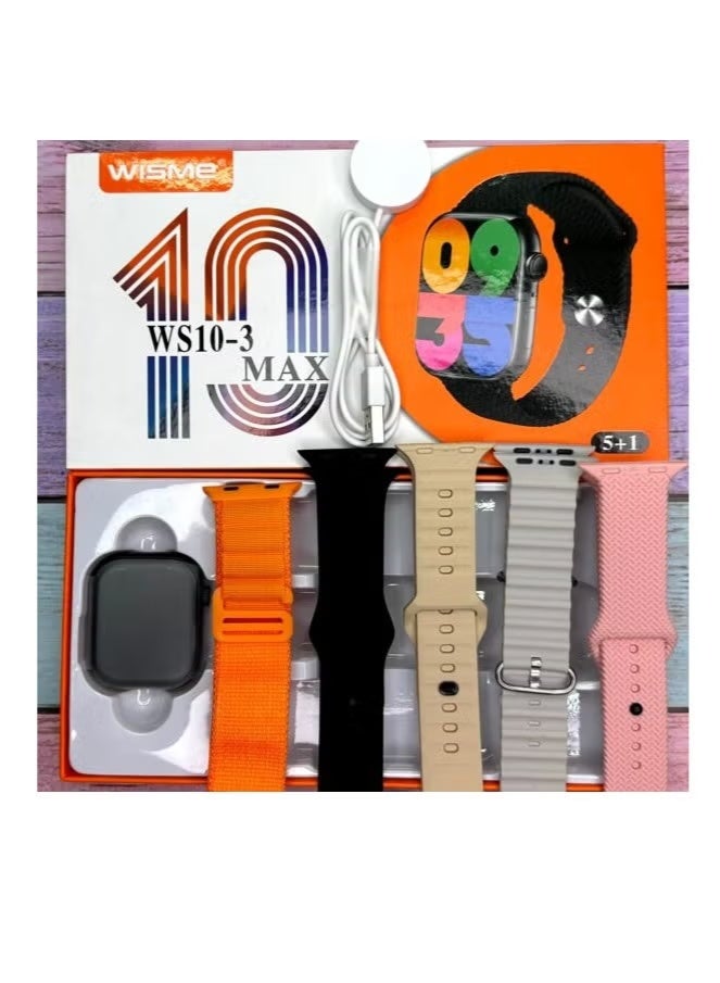 WISME WS10-3 Max Smartwatch with 5-in-1 Strap Set, Fitness Tracking & Health Monitoring, HD Display, Smart Watch for Men and Women, Notifications & Daily Activity Tracker - Image 1