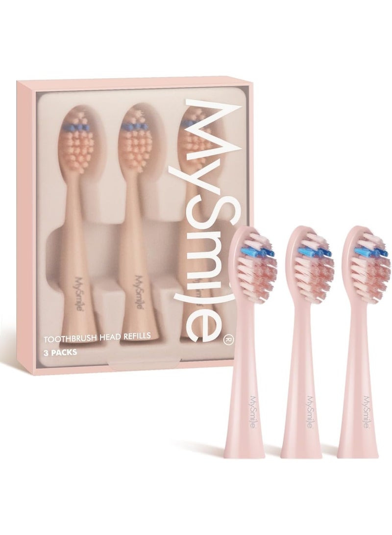 MySmile DY156 Electric Toothbrush Replacement Heads, 3 Packs (Pink) - Image 1