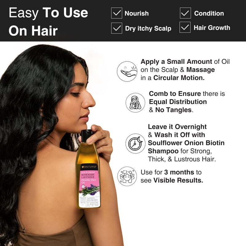 Soulflower Castor Rosemary Oil for Hair Growth, Hairfall Control, Strengthening Treatment, Volumizing For Dry, Damaged, Curly Hair, Enhance Thickness - 100% Pure, Organically Certified, 6.77 fl oz - Image 5