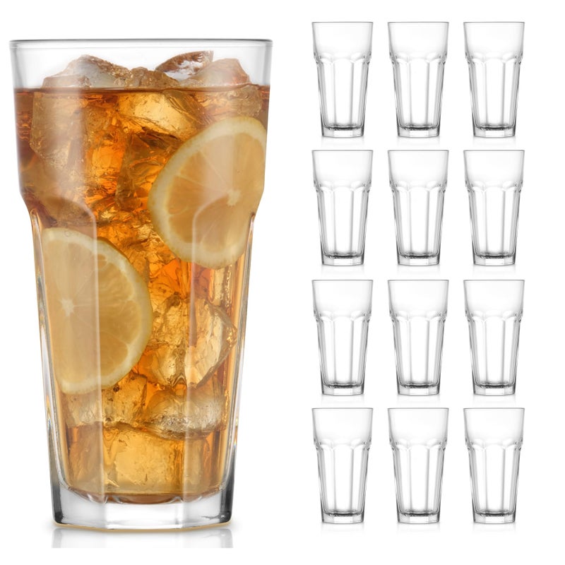 Libbey Gibraltar DuraTuff Drinking Glass Drinking Cup Set, Iconic Heavy Base Bar Glassware Thick Drinking Glasses Set of 12, 22-Ounce Iced Tea Glasses - Image 1