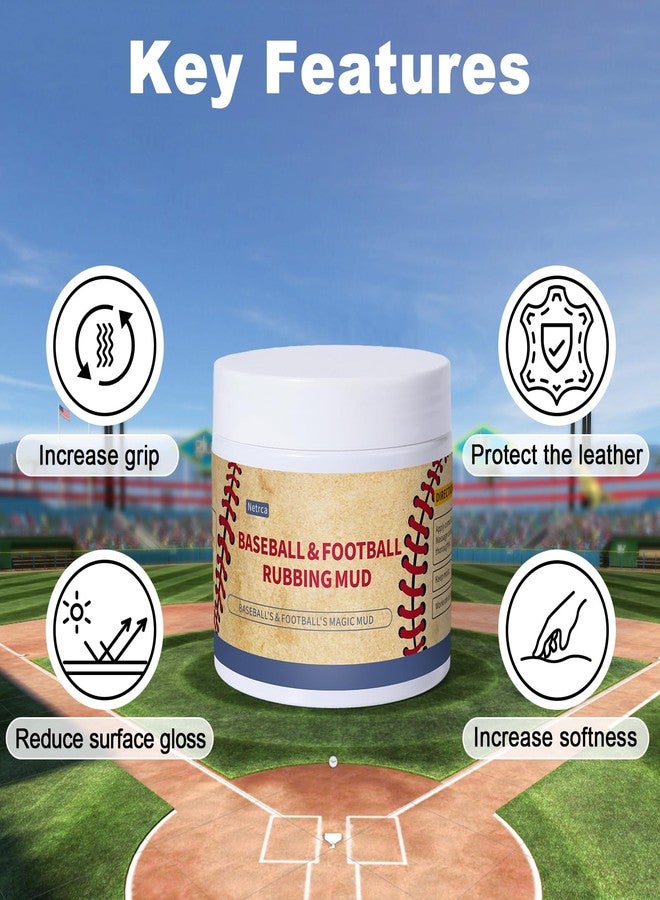 Netrca Baseball Mud, Football Rubbing Mud for Breaking in & Darkening Leather & Enhanced Grip, Take The Shine Off New Balls, Football Mud Original Formula for Game-Ready Leather & Synthetic Balls - Image 2
