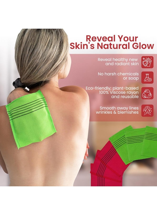 etreetowel Treetowel Antishrink Korean Asian Exfoliating Bath Washcloths Mitt Scrub For Body Washcloth Glove Premium Viscose Rayon Towel (6Pack)  - Image 3