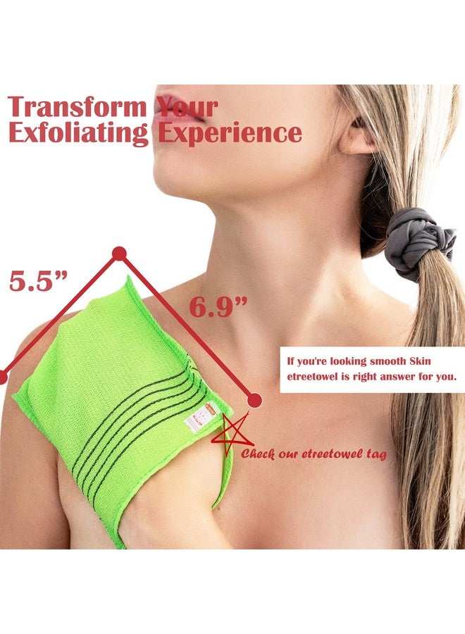 etreetowel Treetowel Antishrink Korean Asian Exfoliating Bath Washcloths Mitt Scrub For Body Washcloth Glove Premium Viscose Rayon Towel (6Pack)  - Image 5