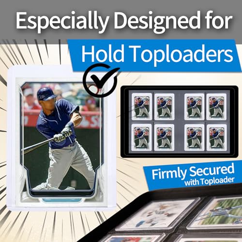 Dosanlues Card Binder for Toploaders,Portable 4 Pockets Trading Card Holder Albums for Sports, Trading, and Gaming Cards Black - Image 2