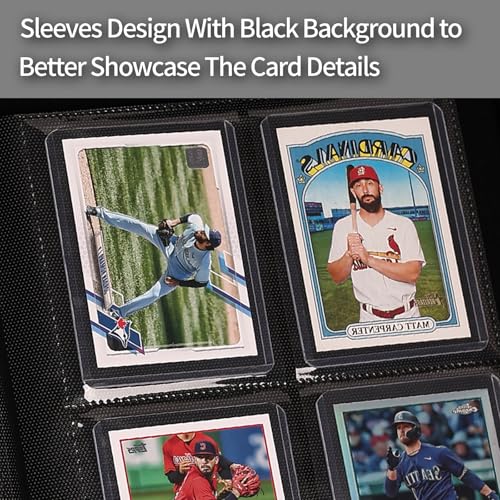 Dosanlues Card Binder for Toploaders,Portable 4 Pockets Trading Card Holder Albums for Sports, Trading, and Gaming Cards Black - Image 4
