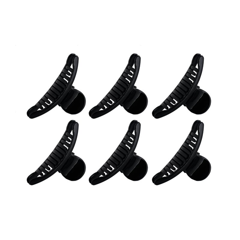 ACCESSHER Accessher Black Acrylic Material Medium Size Butterfly ClipsClaw ClipsHair Clutchers Clips with Tight Grip for Women and Girls Pack of 6 Black - Image 1