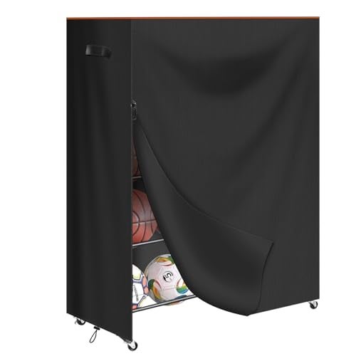 CATOTEL Basketball Rack CoverWaterproof 420D Oxford Protective Outdoor Indoor Sports Rolling Basketball Shooting Training Stand Dust Cover 46L x 16W x 42H Only Cover - Image 1