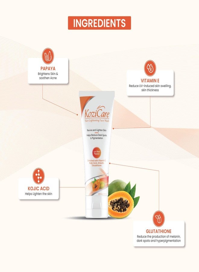 Kozicare Kojic Acid Face Wash & Glutathione Face Wash | Papaya Face Wash | Acne Wash for Glowing Skin | Face Wash for Women & Men | Face Cleanser & Skin Care - 100 Ml - Image 4