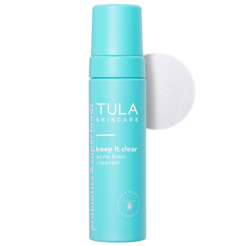 TULA Skin Care Keep It Clear - Acne Foam Cleanser, Contains Salicylic & Azelaic Acid & Probiotics, Clears & Soothes Acne, Brightens Past Blemish Marks, 6.3 fl oz. - Image 1