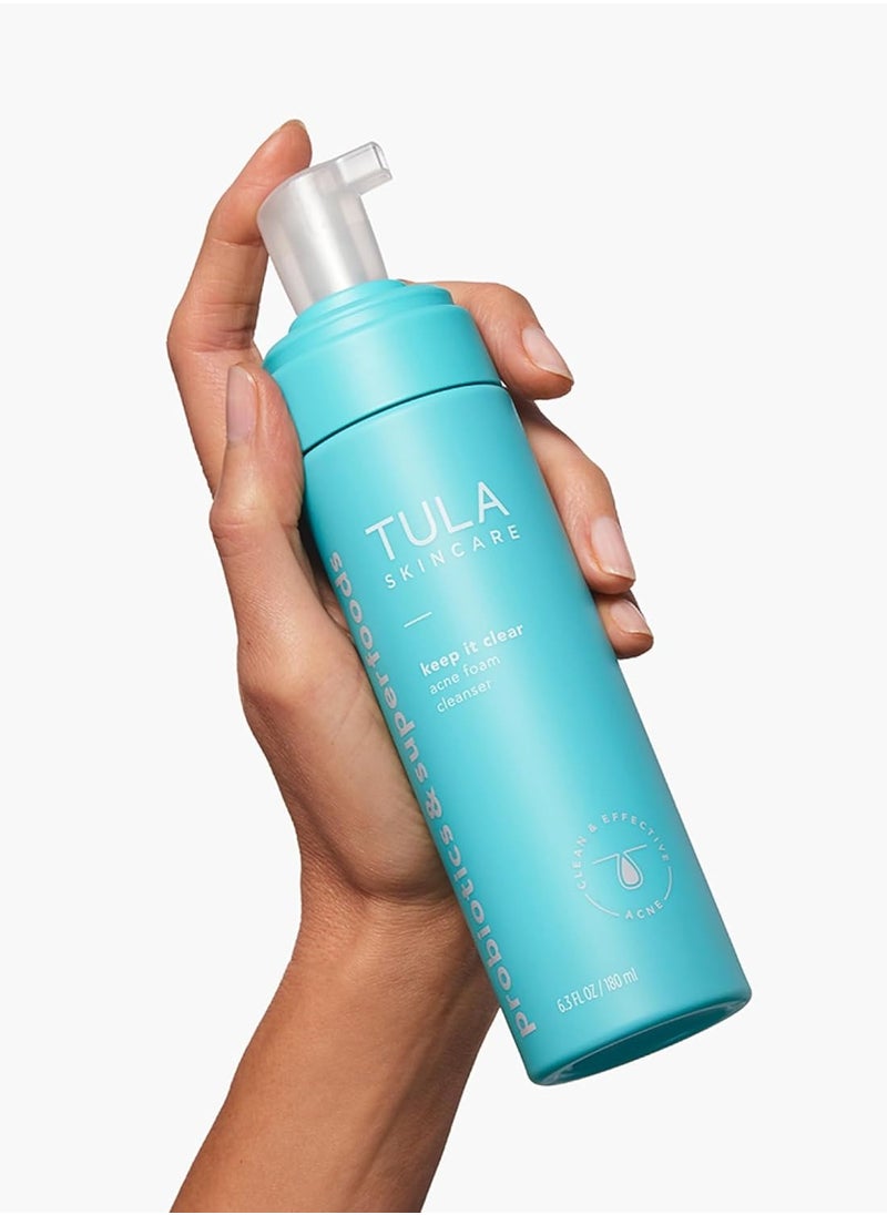 TULA TULA Skin Care Keep It Clear - Acne Foam Cleanser, Contains Salicylic & Azelaic Acid & Probiotics, Clears & Soothes Acne, Brightens Past Blemish Marks, 6.3 fl oz.  - Image 3