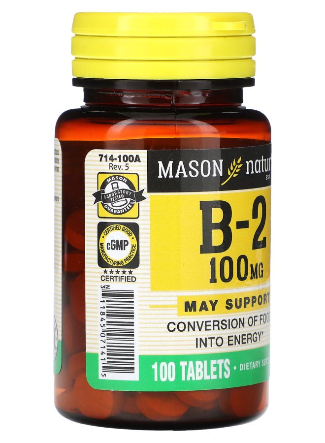 Mason Natural Vitamin B-2 100 mg  100 Tablets - Image 2