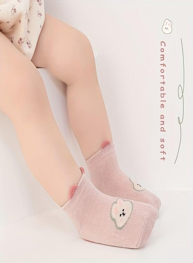 Redvant 5 Pairs Baby Socks Set, Antislip Socks for New Born Baby 0-3 Years, Non Slip Grip Ankle Socks with Non Skid Soles for Infants Socks for Toddler Girls Boys Baby Shower Gifts (5 Pairs) - Image 4