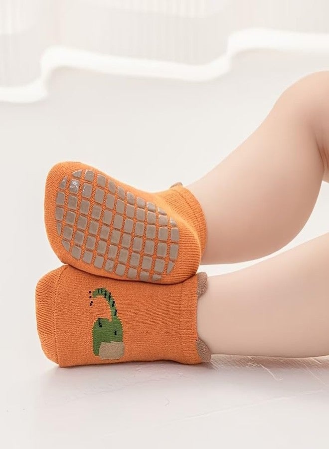 Redvant 5 Pairs Baby Socks Set, Antislip Socks for New Born Baby 0-3 Years, Non Slip Grip Ankle Socks with Non Skid Soles for Infants Socks for Toddler Girls Boys Baby Shower Gifts (5 Pairs) - Image 5