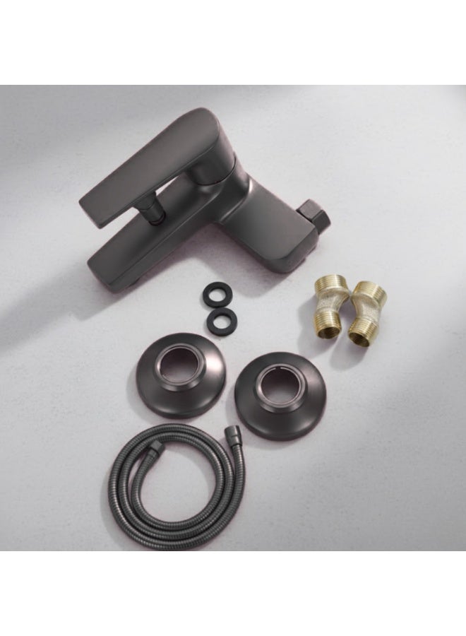 Black Shower head, Wall-Mounted Shower Mixer with Handheld Shower Set – Bath Shower Mixer with Handheld, Rust-Resistant and Easy to Install – Ideal for Homes and Hotels, 1-Set Bathroom Shower Head Set Shower Faucet Set (faucet+ water pipe+ shower head) - Image 5