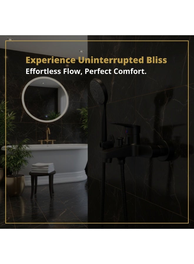 Black Shower head, Wall-Mounted Shower Mixer with Handheld Shower Set – Bath Shower Mixer with Handheld, Rust-Resistant and Easy to Install – Ideal for Homes and Hotels, 1-Set Bathroom Shower Head Set Shower Faucet Set (faucet+ water pipe+ shower head) - Image 4