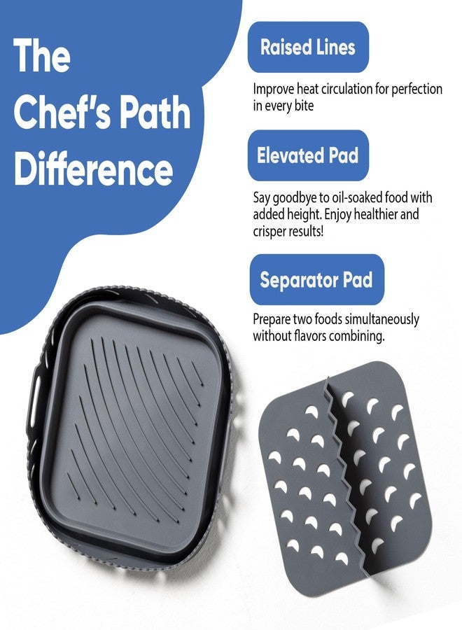 Chef's Path Silicone Air Fryer Liner: 8-inch Liners with Divider for Air Fryers - Reusable Inserts are Foldable, Making The Airfryer Basket Easy to Clean. Safe for Microwave Oven Use. - Image 5
