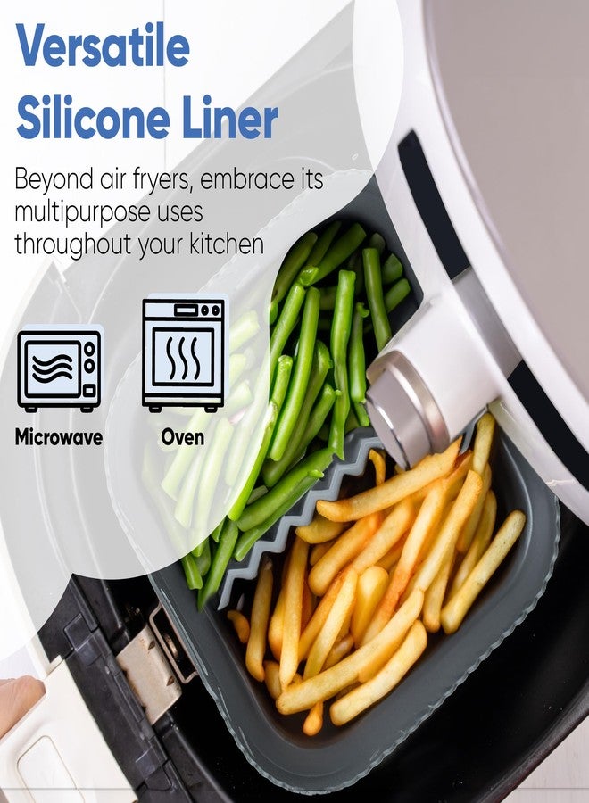 Chef's Path Silicone Air Fryer Liner: 8-inch Liners with Divider for Air Fryers - Reusable Inserts are Foldable, Making The Airfryer Basket Easy to Clean. Safe for Microwave Oven Use. - Image 3