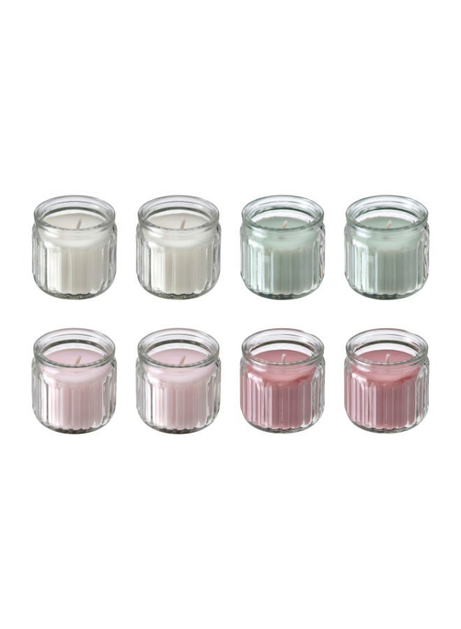 Baitique 8-Piece Assorted Scented Glass Candle Set – Vanilla, Red Berry, Apple & Pink Floral, 12-Hour Burn - Image 1