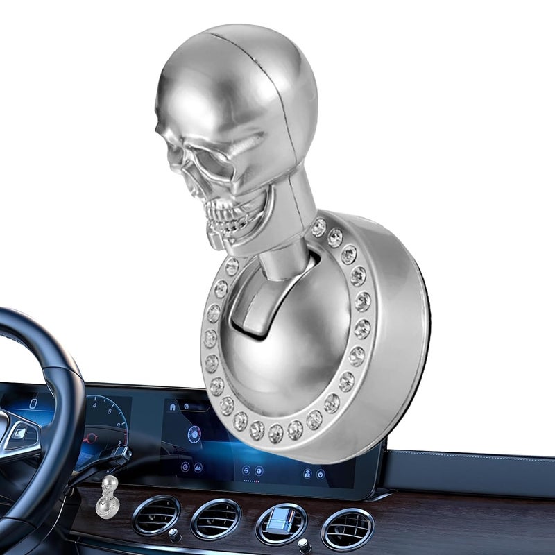 Button Start Car Shift Knob | Gothic Skull-Shaped Metal Universal Cover | Car Button Toggle Starter,for Trucks RVs Boats Vehicle Engine Outdoor Trip Driver Daily Commuting - Image 1