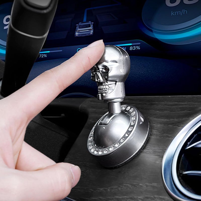 Button Start Car Shift Knob | Gothic Skull-Shaped Metal Universal Cover | Car Button Toggle Starter,for Trucks RVs Boats Vehicle Engine Outdoor Trip Driver Daily Commuting - Image 3