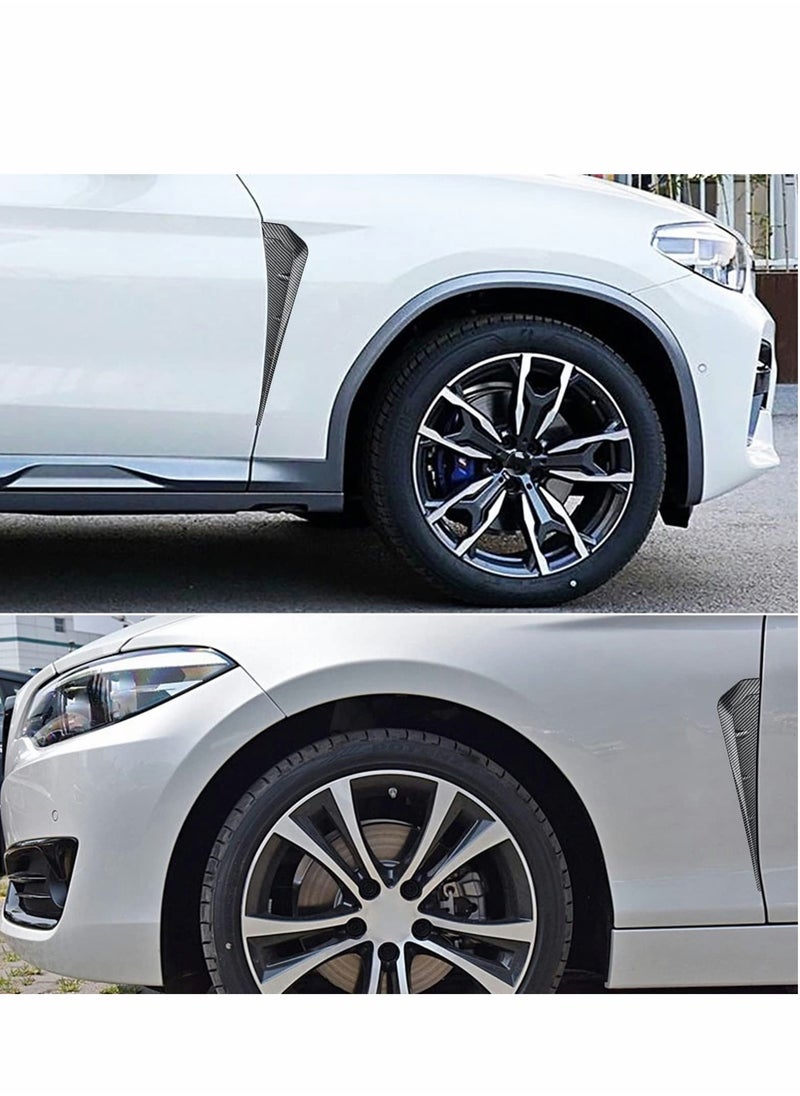 Excefore - Car Fender Side Vents 1Pair ABS Carbon Fiber Spoiler Compatible Stickers Decorative Air Flow Intake Hole Grille Auto Exterior Accessories - Image 1
