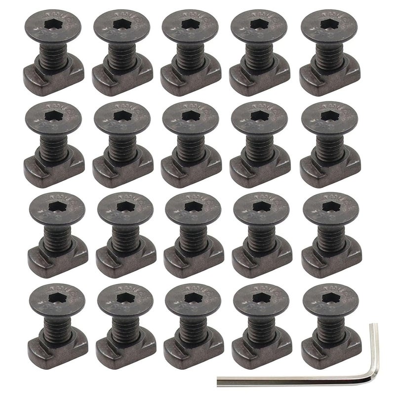 Jmtac 24 Sets Mlok T-Nuts & Screws Replacement Sets M5 Steel, for Mlok System Accessory Installation, with Allen Key (M5-Countersunk Head) - Image 1